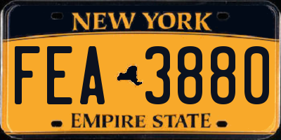NY license plate FEA3880