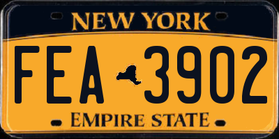 NY license plate FEA3902