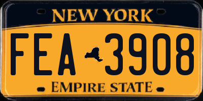 NY license plate FEA3908