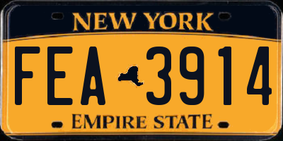 NY license plate FEA3914