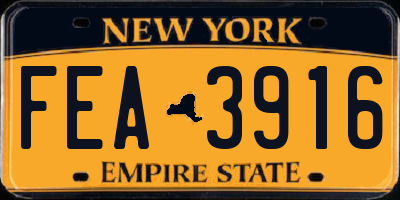 NY license plate FEA3916