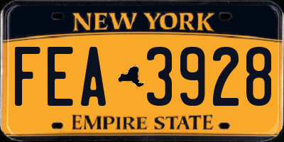 NY license plate FEA3928