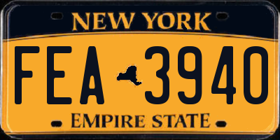 NY license plate FEA3940