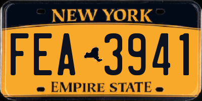NY license plate FEA3941