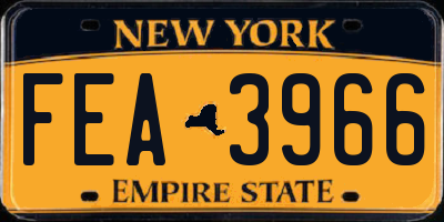 NY license plate FEA3966