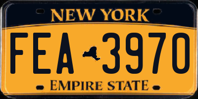 NY license plate FEA3970
