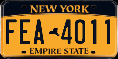 NY license plate FEA4011