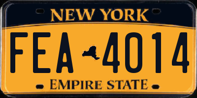NY license plate FEA4014