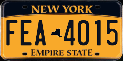 NY license plate FEA4015