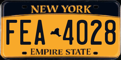NY license plate FEA4028