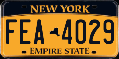 NY license plate FEA4029