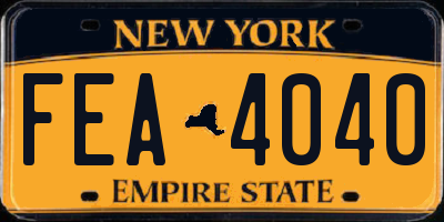 NY license plate FEA4040