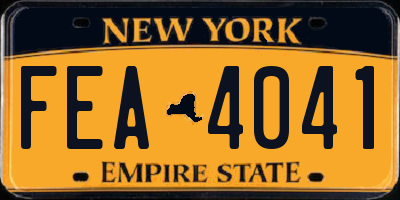 NY license plate FEA4041