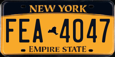 NY license plate FEA4047