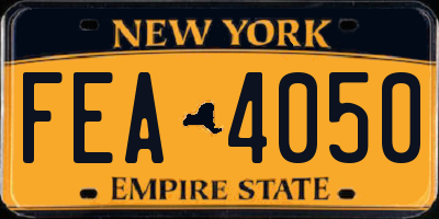 NY license plate FEA4050