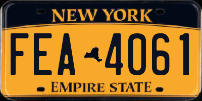 NY license plate FEA4061