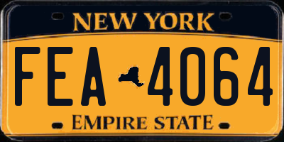 NY license plate FEA4064
