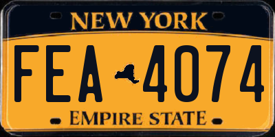 NY license plate FEA4074
