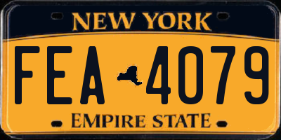 NY license plate FEA4079