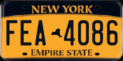 NY license plate FEA4086