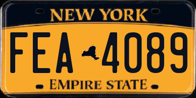 NY license plate FEA4089