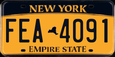NY license plate FEA4091