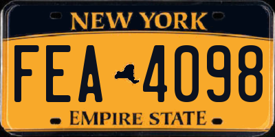 NY license plate FEA4098