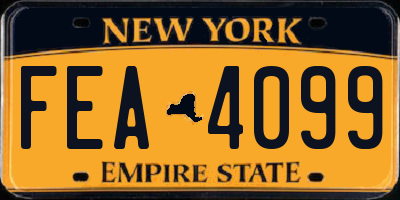 NY license plate FEA4099