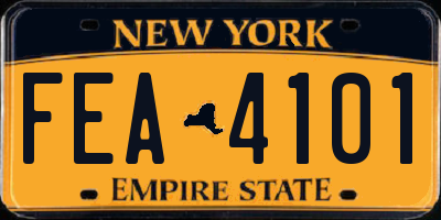 NY license plate FEA4101