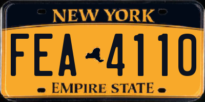 NY license plate FEA4110