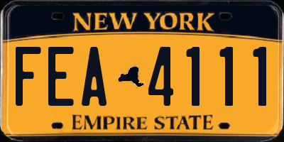 NY license plate FEA4111
