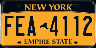 NY license plate FEA4112
