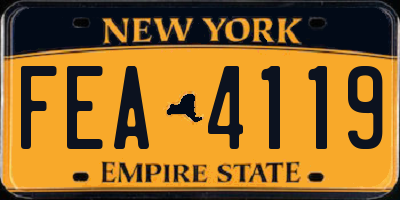 NY license plate FEA4119