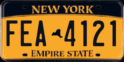 NY license plate FEA4121