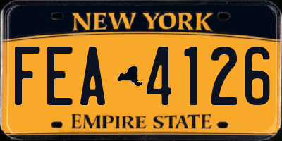 NY license plate FEA4126