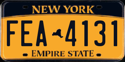 NY license plate FEA4131