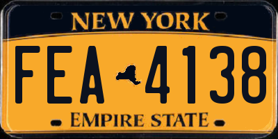 NY license plate FEA4138