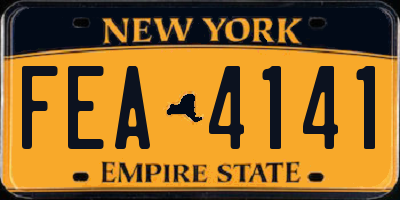 NY license plate FEA4141