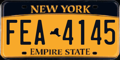 NY license plate FEA4145