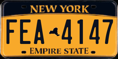 NY license plate FEA4147