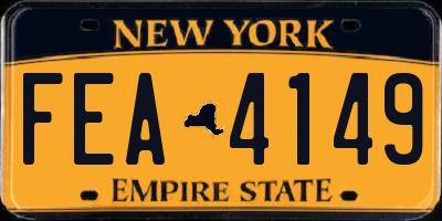 NY license plate FEA4149