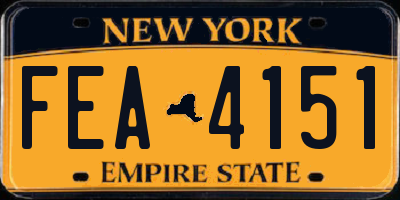 NY license plate FEA4151