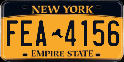 NY license plate FEA4156