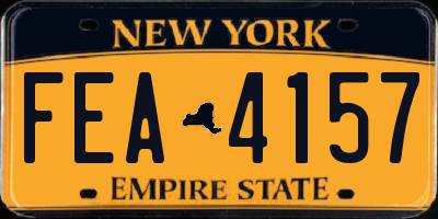 NY license plate FEA4157
