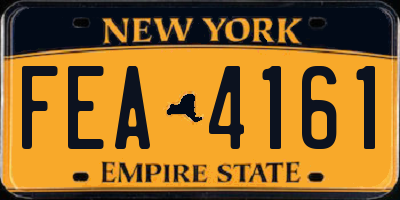 NY license plate FEA4161