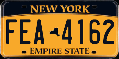NY license plate FEA4162