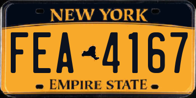 NY license plate FEA4167