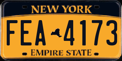 NY license plate FEA4173