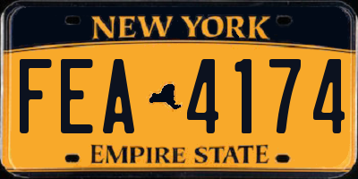 NY license plate FEA4174