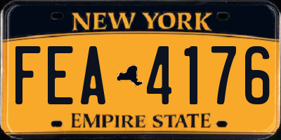 NY license plate FEA4176
